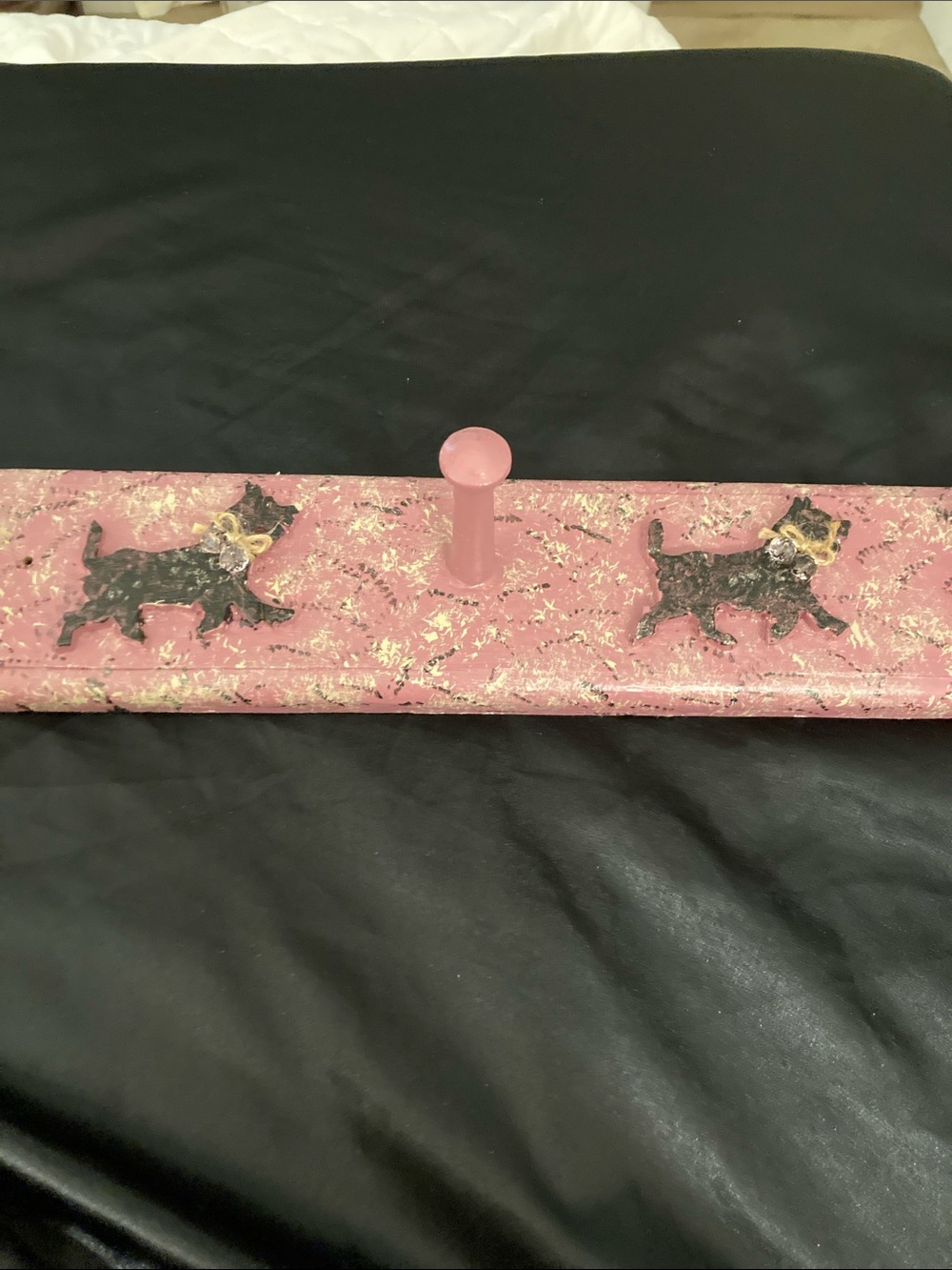 Vintage Scotty Dog 3 Peg Wall Rack / Leash Rack